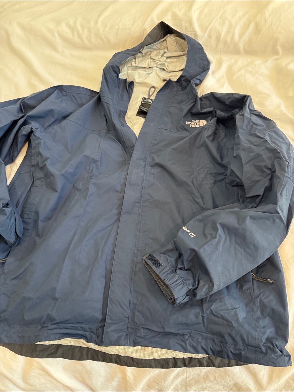The North Face Men’s Navy Blue Hooded Rain Resistant Jacket